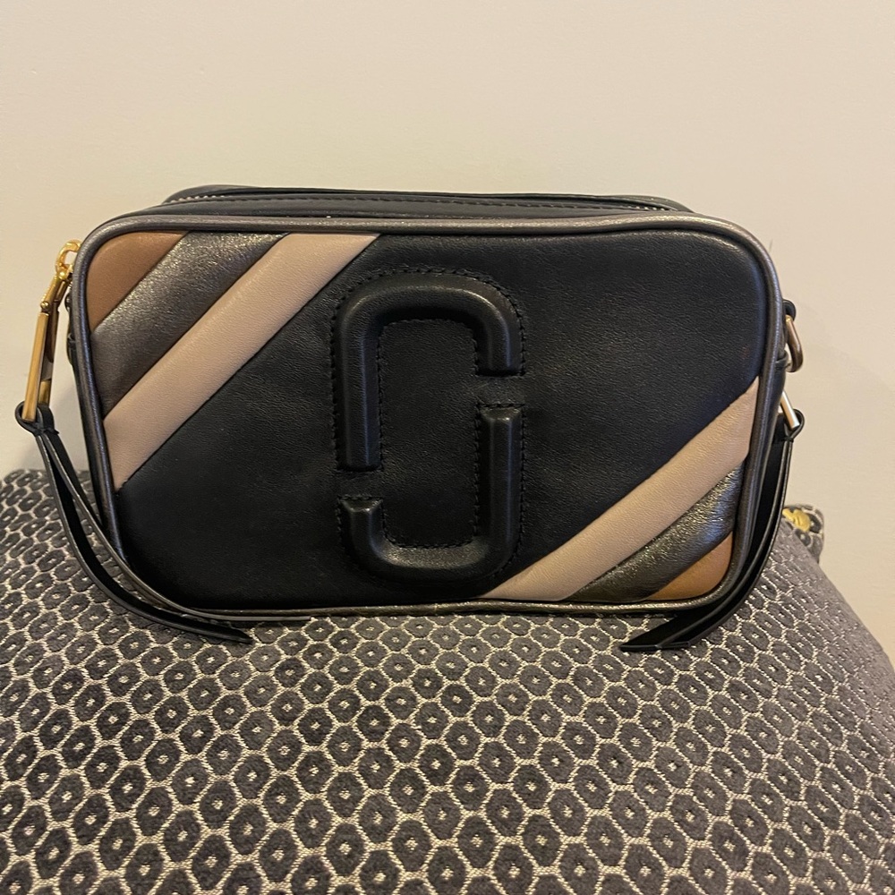 Marc Jacobs Moto Shot - Black and Gold Zip Crossbody